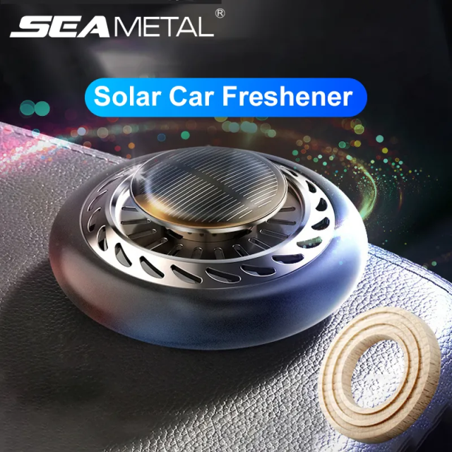 Auto Air Freshener Solar Car Rotating Aromatherapy Diffuser Auto